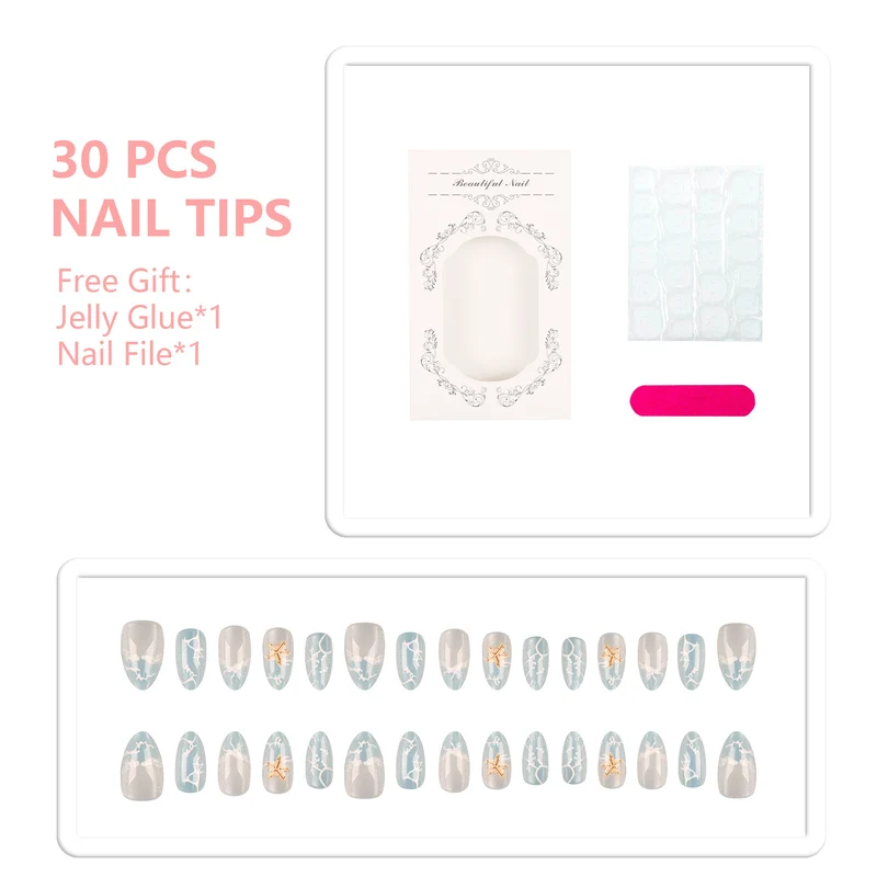 Elegante Press-On Nagelspitzen Set