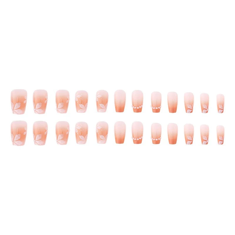 Elegante Blumendruck-Nageltips