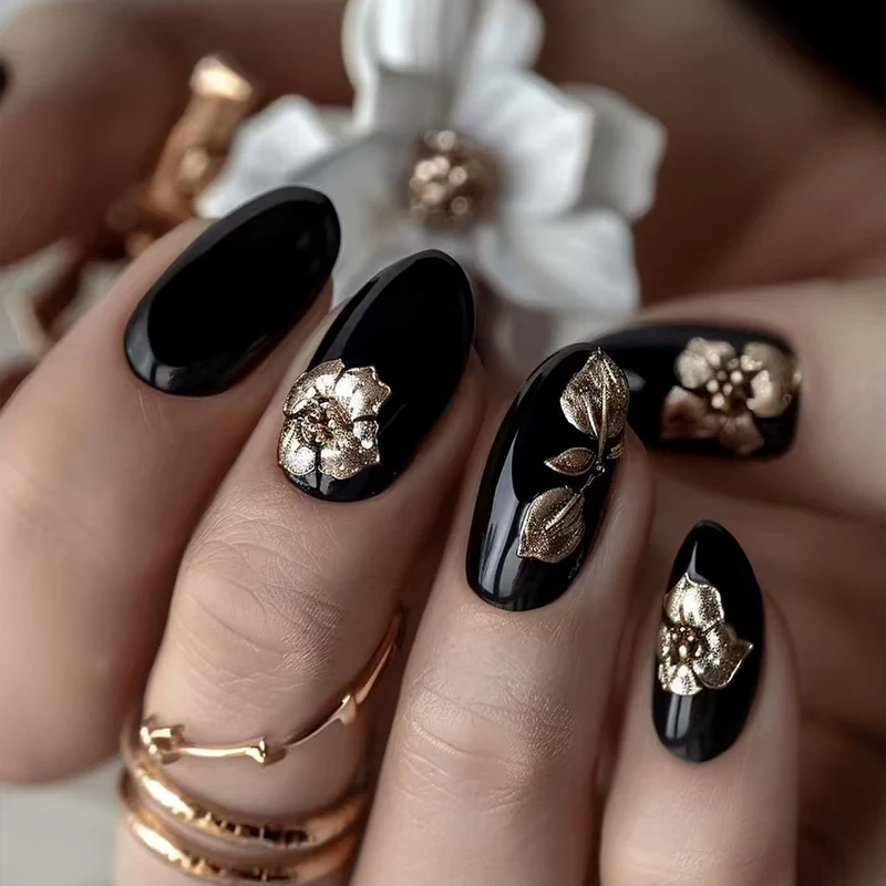 Elegantes florales Design Press-On-Nagelset