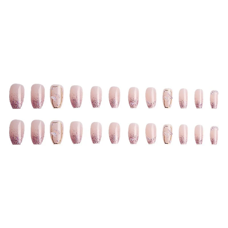 Dekoratives Schmetterlings-Press-On-Nagel-Set