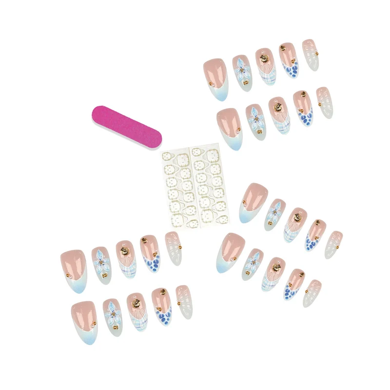 Dekorativer Acryl Press-On Nagelkunst Set
