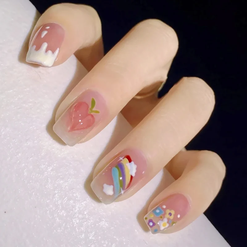 Süßes Obst-Themen Press-On Nagelkunst Set