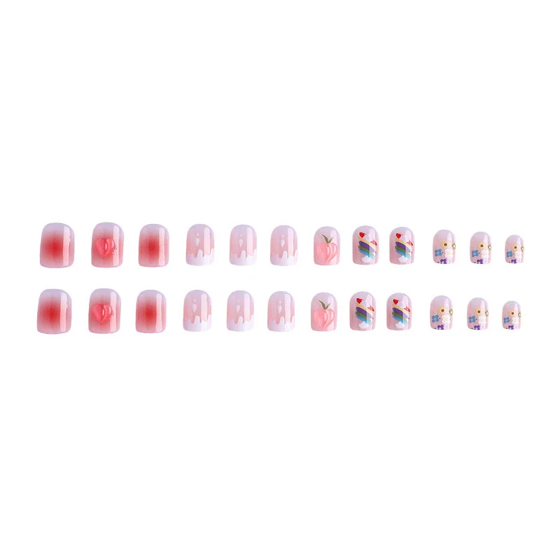 Süßes Obst-Themen Press-On Nagelkunst Set
