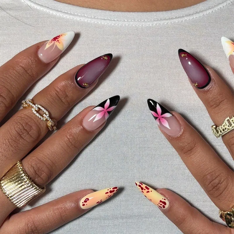 Künstlerische Stiletto Press-On Nail Kollektion