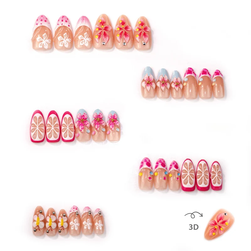 Dekoratives Floral-Nagelkunst-Set
