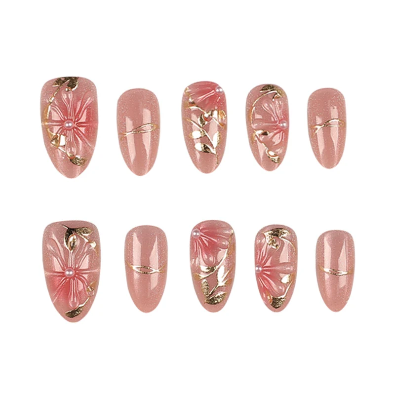 Künstlerisches Floral Press-On Nagelset