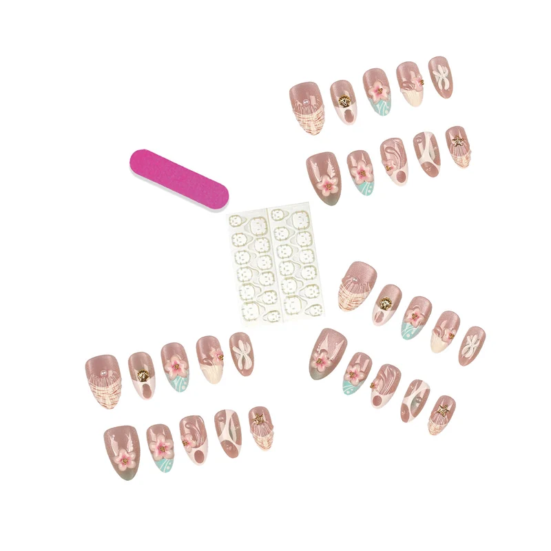 Künstlerisches Floral Acryl-Nagel-Set