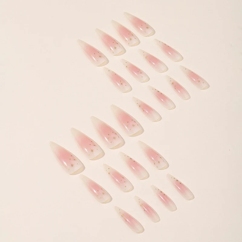 Dekoratives Press-On Nagelkunstset mit Glitterakzenten