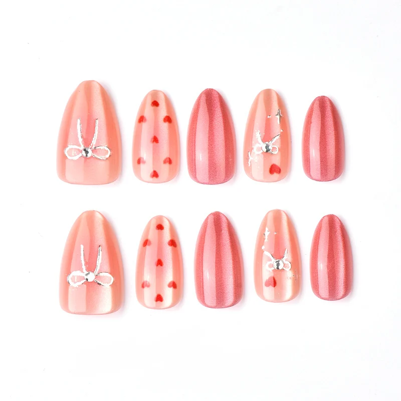 Künstlerisches Nail Art Set mit Herz- und Kirschdesigns