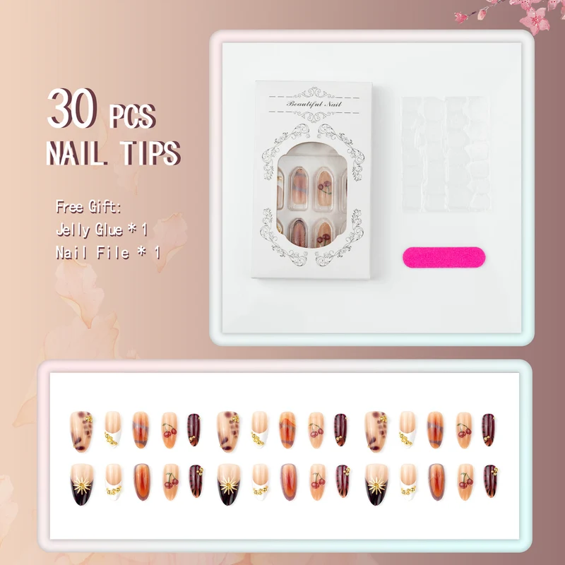 Künstlerisches Multi-Design Press-On Nail Art Set