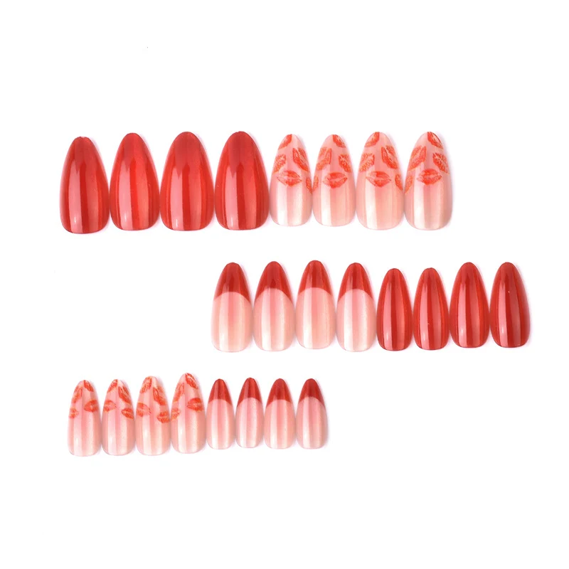 Künstlerisches Kiss-Druck-Press-On-Nagelset
