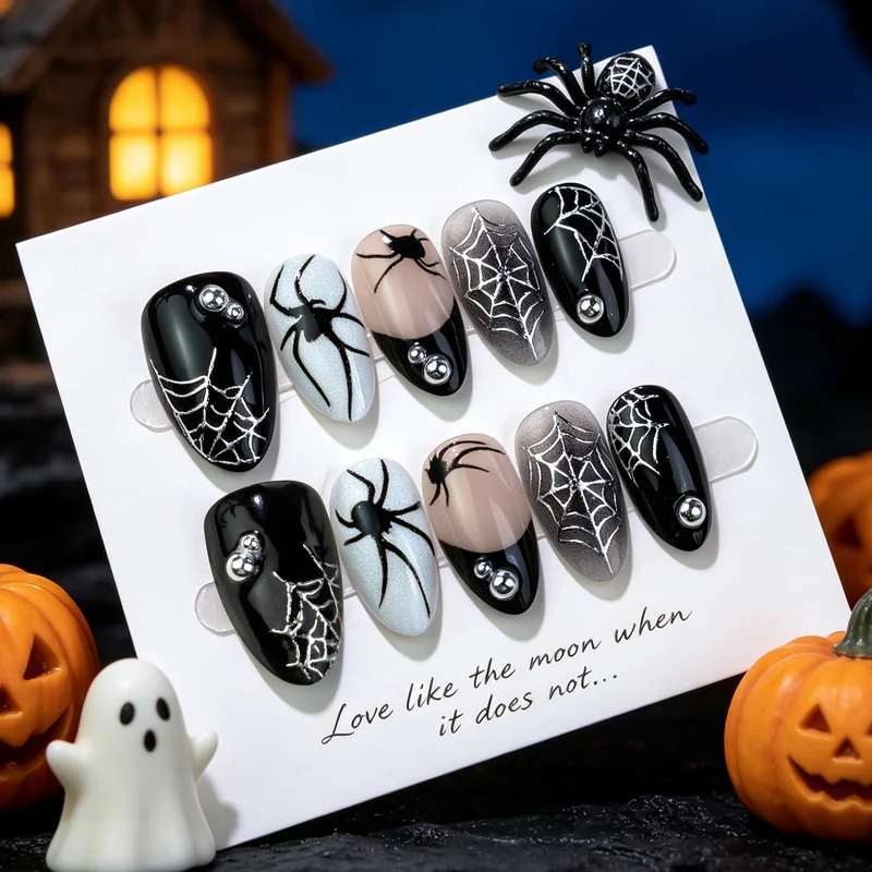 Künstlerisches Halloween-Themen Press-On Nagel Set
