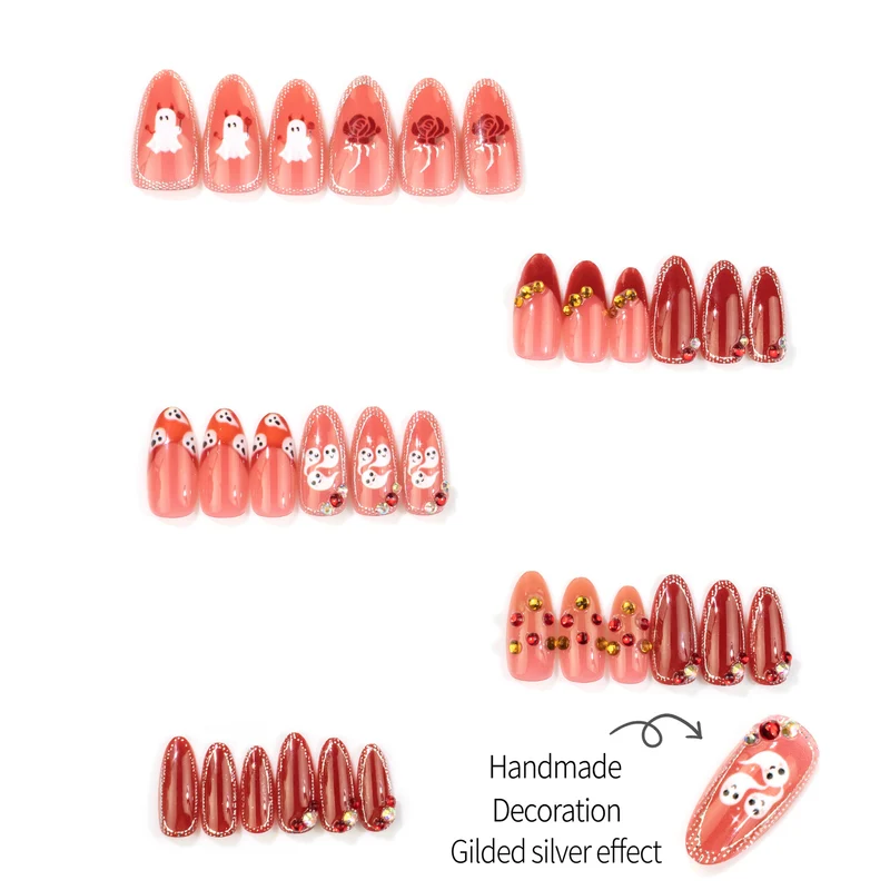 Künstlerisches Halloween-Themen Press-On Nagelset 1790738645