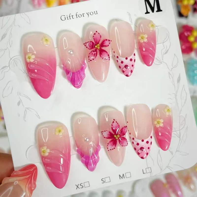 Künstlerisches Floral Press-On Nagel Set 1790738367