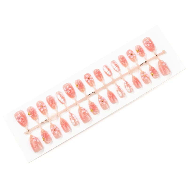 Künstlerisches Floral Press-On-Nageldesign-Kit