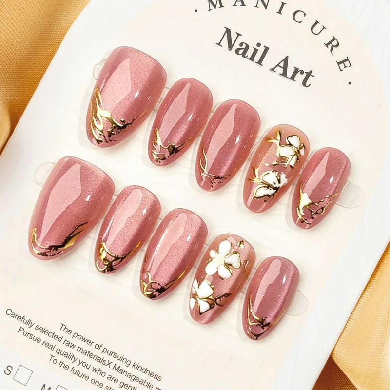 Künstlerisches floral-geprägtes Press-On-Nagelset