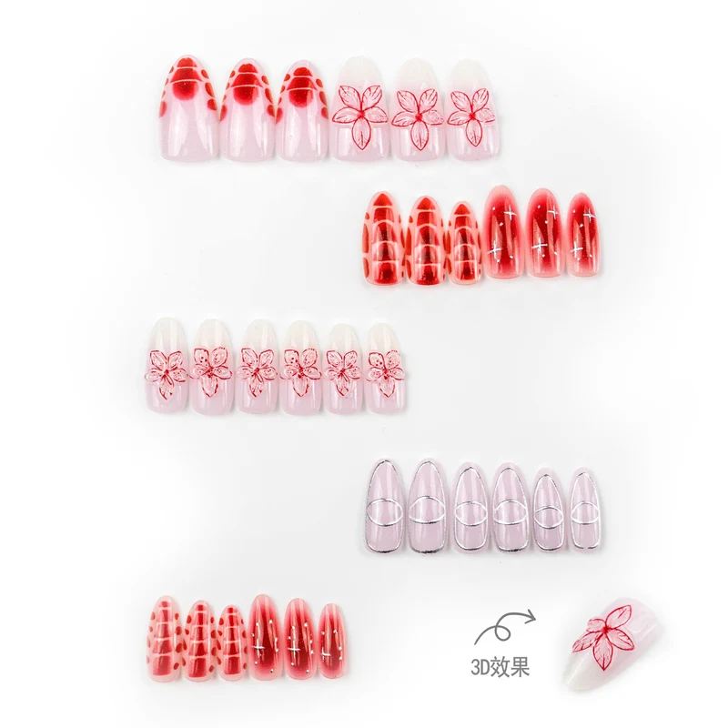 Künstlerisch floral geprägt Press-On Nagelset 1790738683