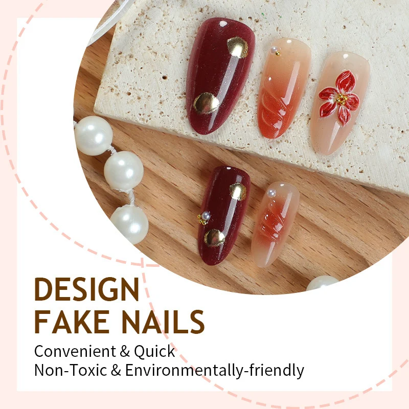 Künstlerische Blumenakzent Press-On Nagelkollektion