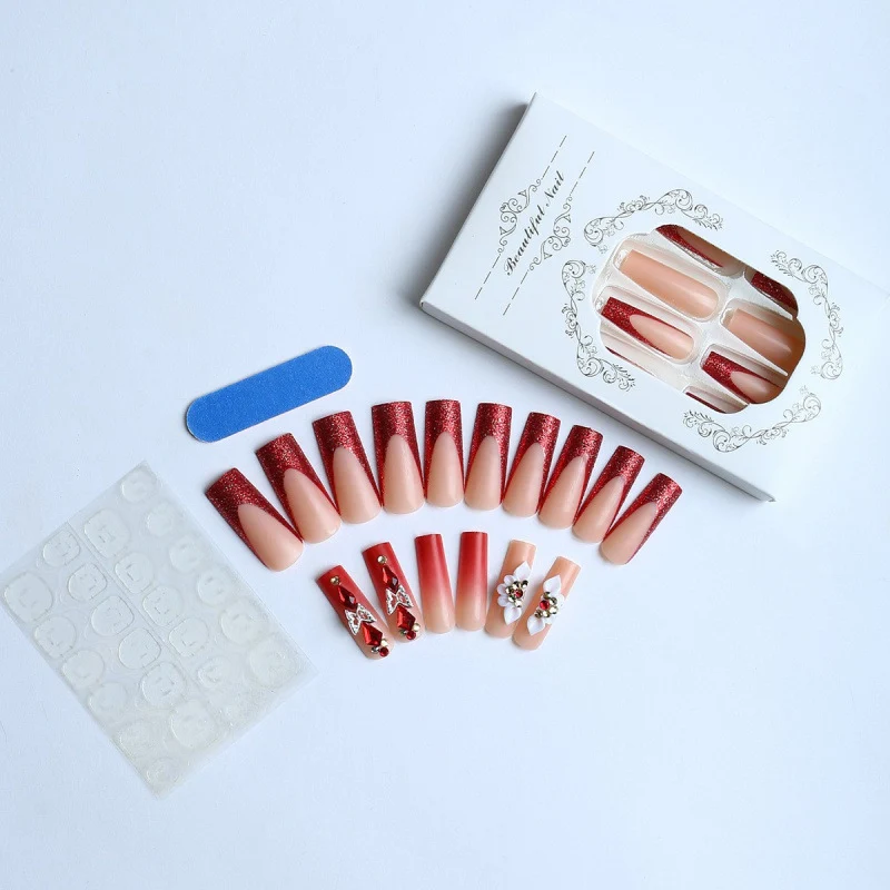 Dekoratives Acryl Press-On Nagelkunst Set