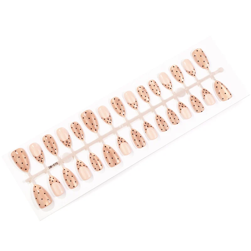 Kreatives Press-On-Nagelset mit Glitter- und Punktdesign
