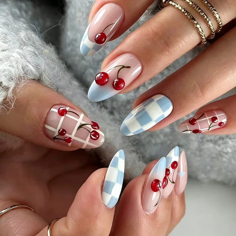 Kirschblüten-Themen Press-On Nagelset