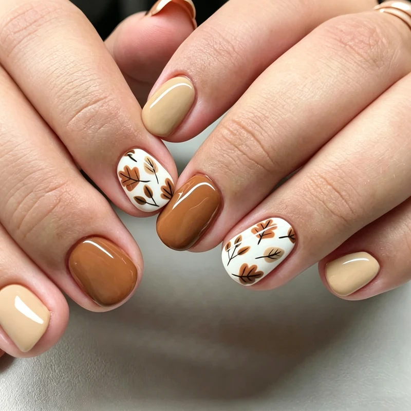 Herbst-inspiriertes Press-On Nagelkunst-Set