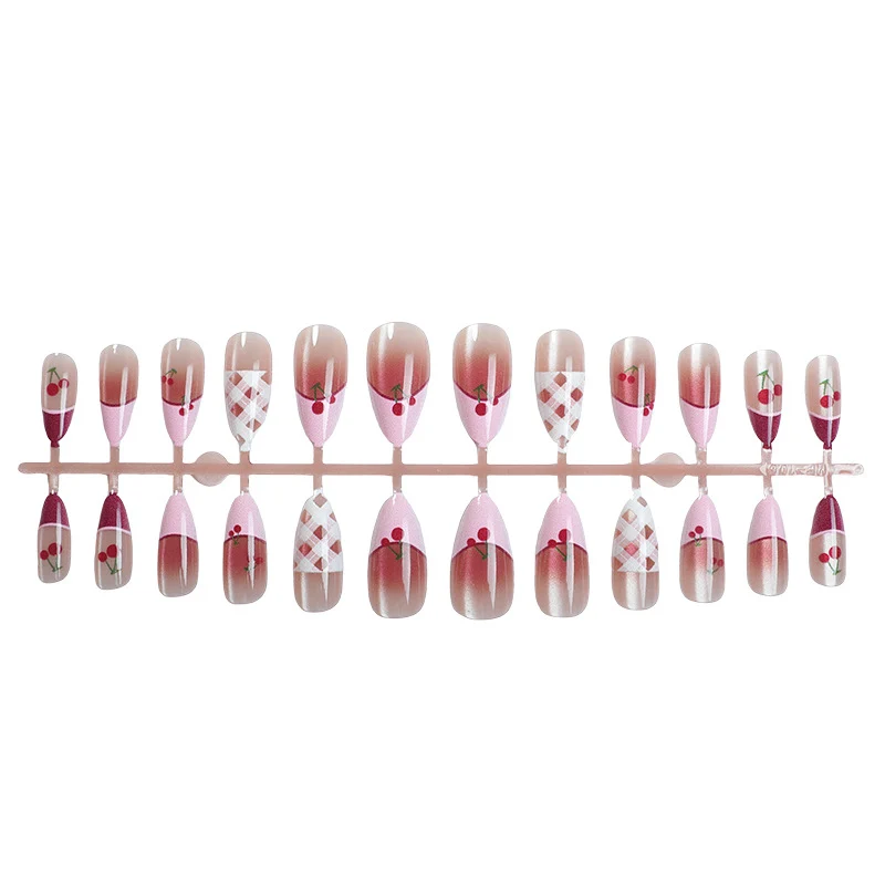 Künstlerisches Kirschblüten Press-On Nagelkunst Set