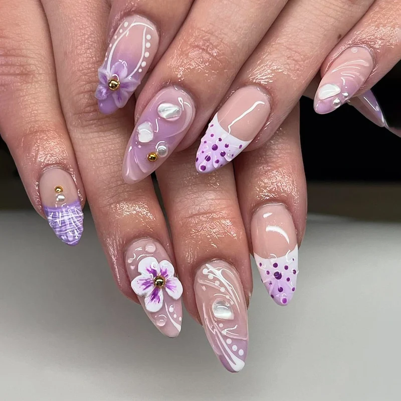 Künstlerisches abstraktes Nagelkunstset