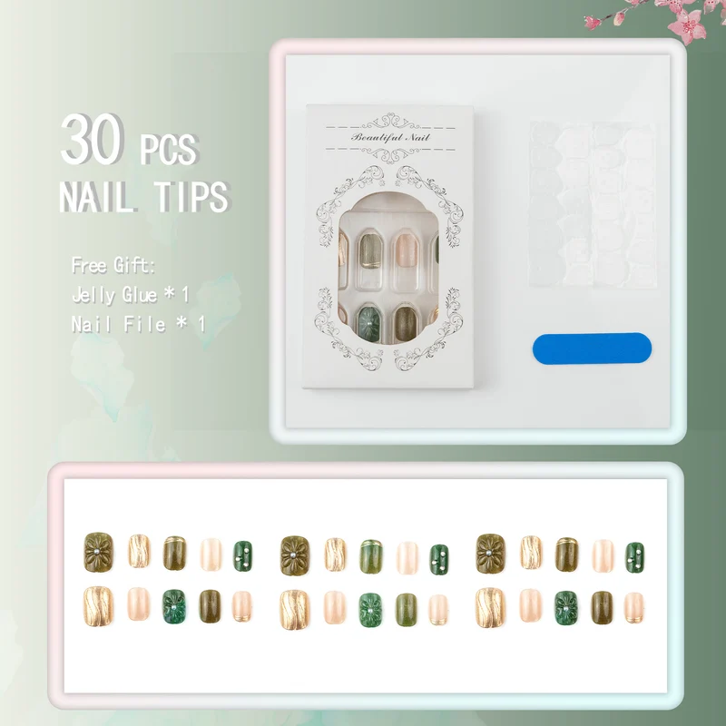 Artisan Floral Press-On Nail Set
