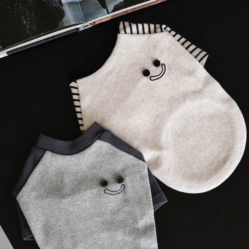 Gestreiftes Raglanärmel-Hund T-Shirt