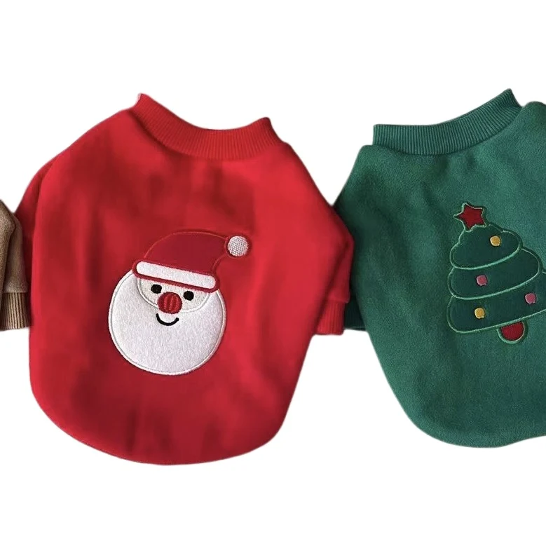 Klein Hund Plüsch-Futter Weihnachtsembrodiertes Weihnachtsbaum Sweatshirt