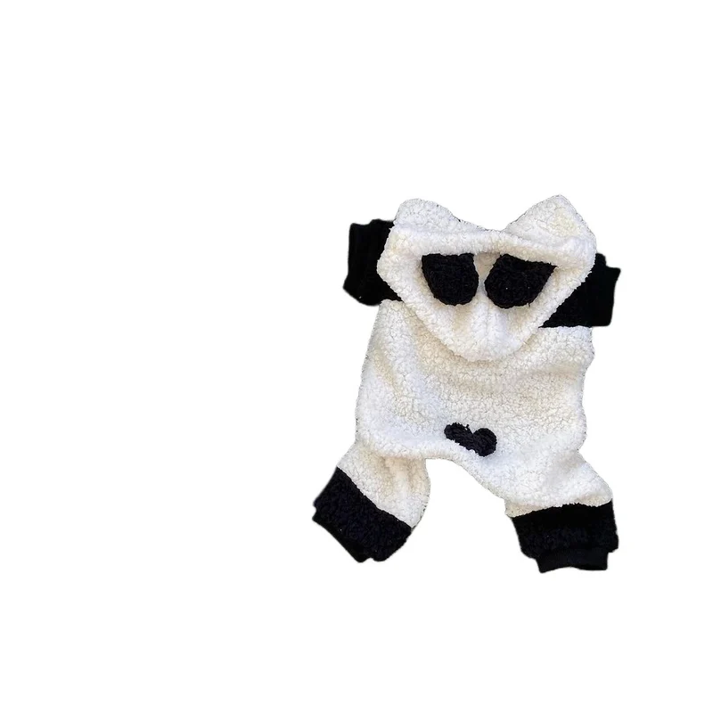 Sherpa-Fleece-Panda-Hoodie-Harness-freundlicher Hundemantel