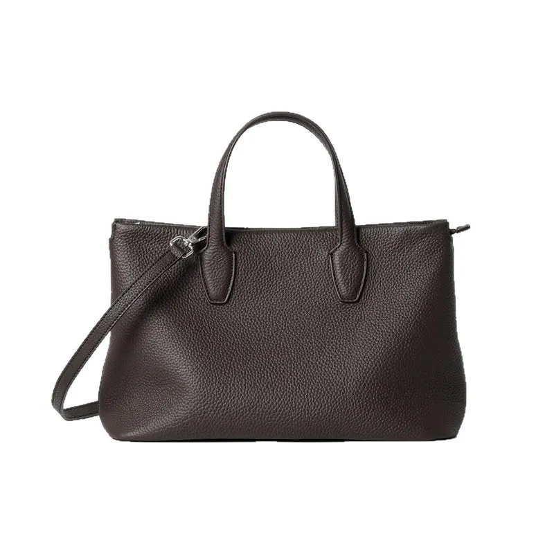 Strukturiert genarbtes Leder Top-Zip Tote Bag