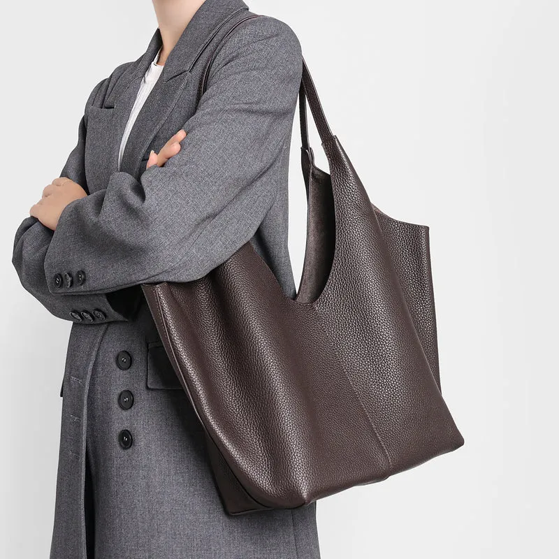 Gepunktetes Leder Große Schulter Tasche