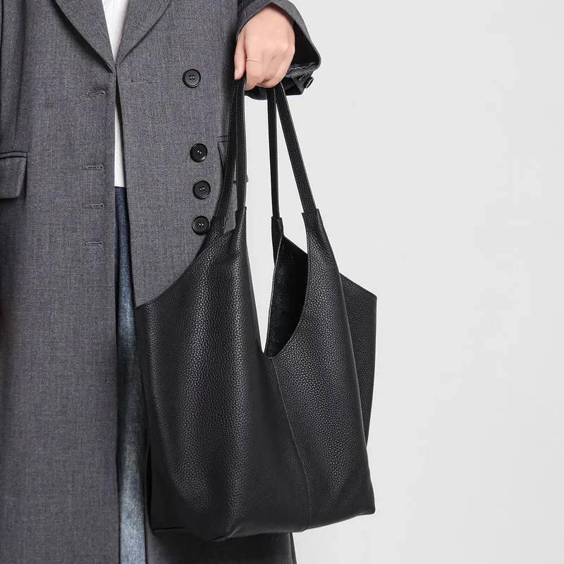 Gepunktetes Leder Große Schulter Tasche