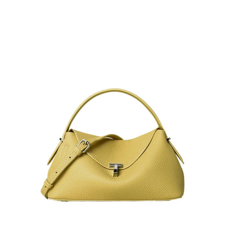 Gekurvte Umschlag-Top-Handle-Pebbled Satchel mit abnehmbarem Crossbody-Riemen