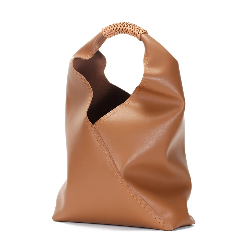 Asymmetrische lässige Hobo-Tasche mit geflochtenem oberen Griff