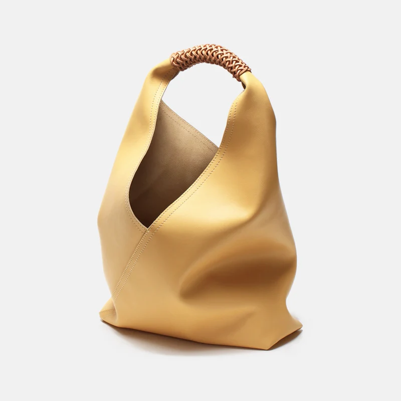 Asymmetrische lässige Hobo-Tasche mit geflochtenem oberen Griff