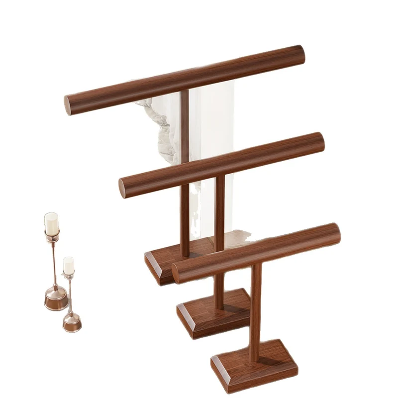 Holz T-Bar Schmuckorganisator Ständer für Halsketten- und Armbanddisplay