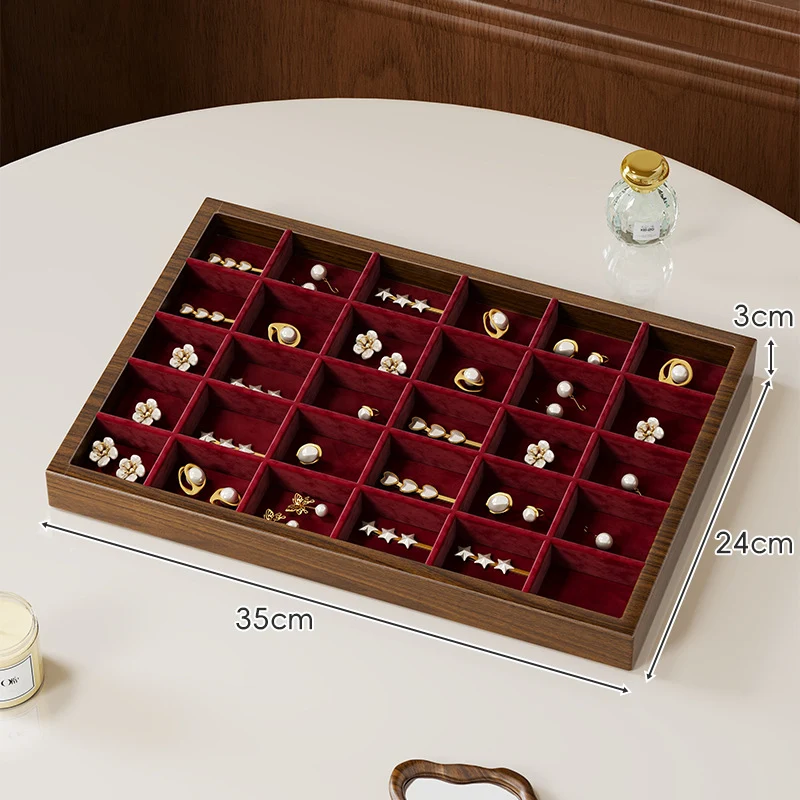 Zwölf-Fächer Bambus Schmuck Organizer Tray