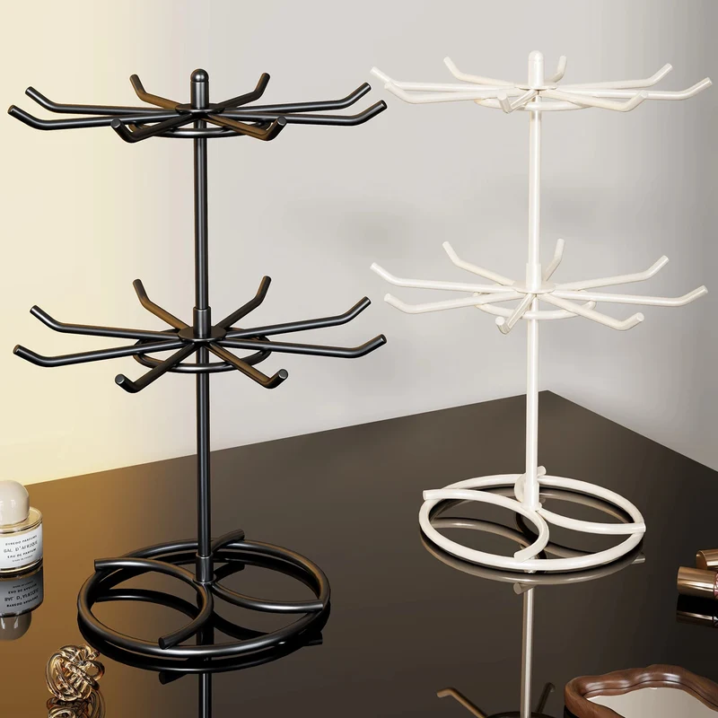 Gestufter Rotierender Schmuckorganisator Baumständer mit Multi-Arm-Haken und Ringablage