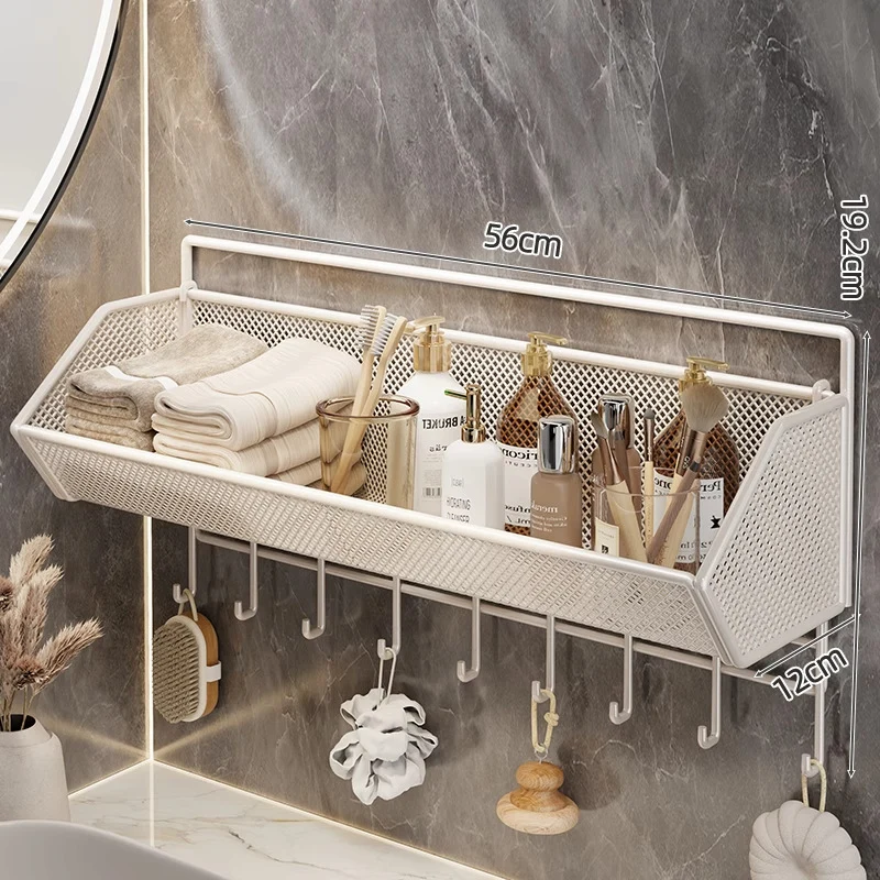 Wandmontierter Mesh-Badezimmer-Organizer-Regal