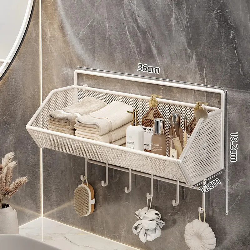 Wandmontierter Mesh-Badezimmer-Organizer-Regal