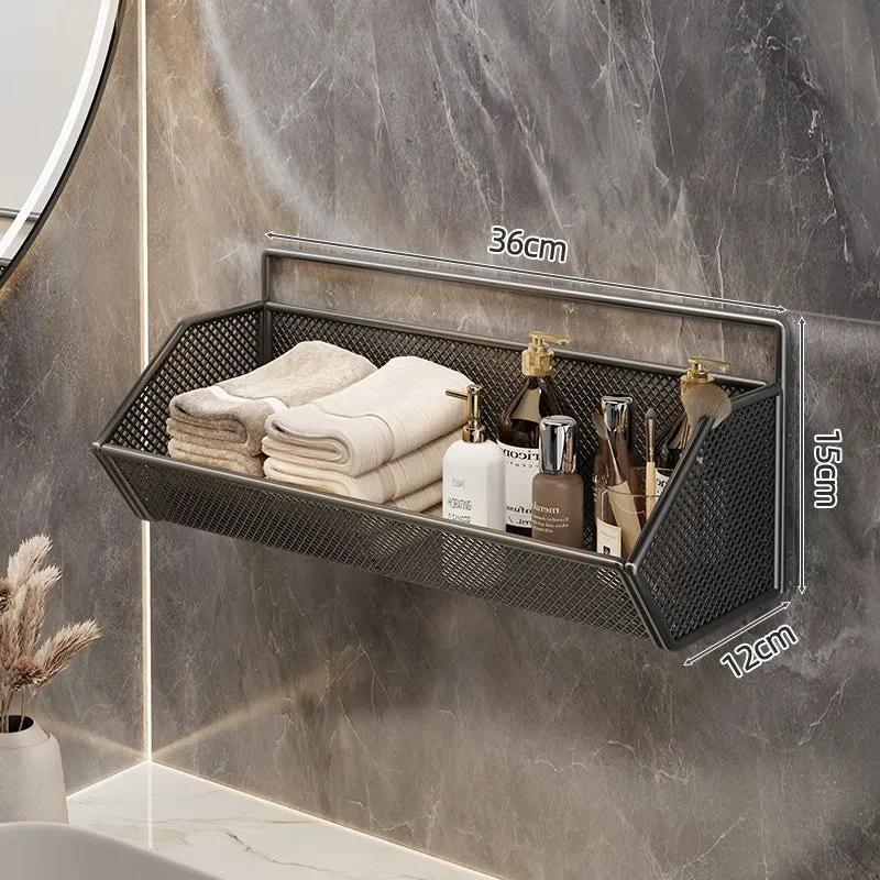 Wandmontierter Mesh-Badezimmer-Organizer-Regal