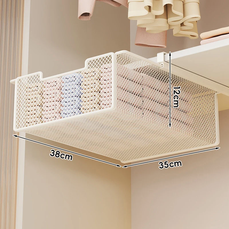 Unterregal-Ausziehbarer Netzdrawer-Organizer mit Schienenklemmbefestigung