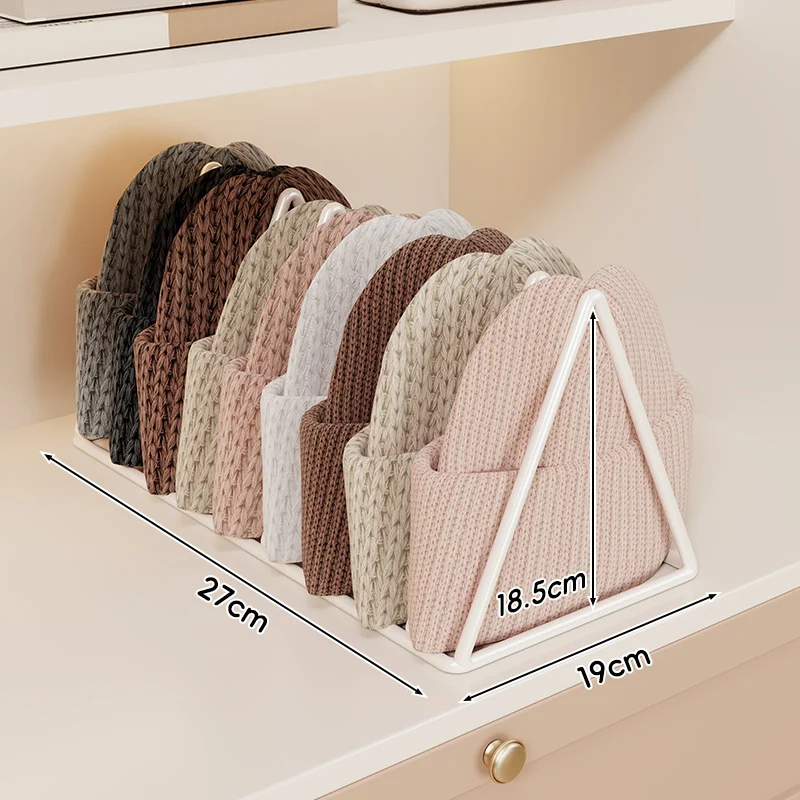 Dreieckiger Gold Metall Multi-Slot Mütze und Strickmützen Organizer Regal