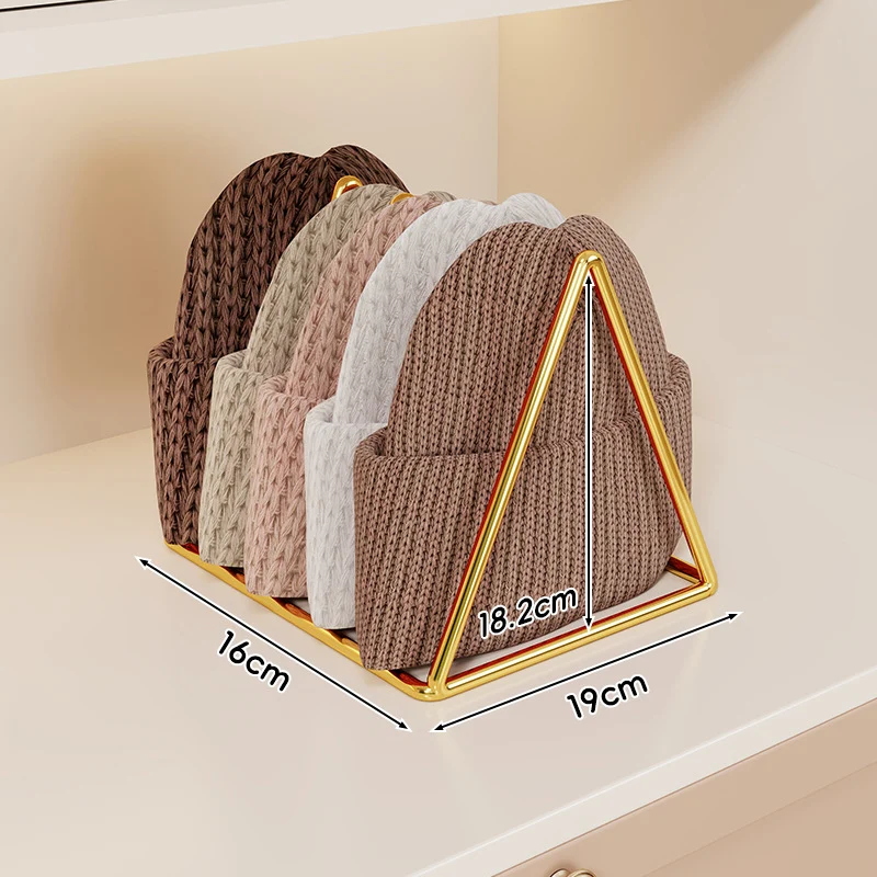 Dreieckiger Gold Metall Multi-Slot Mütze und Strickmützen Organizer Regal