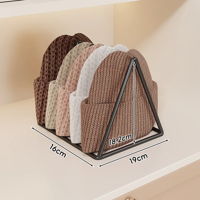 Dreieckiger Gold Metall Multi-Slot Mütze und Strickmützen Organizer Regal