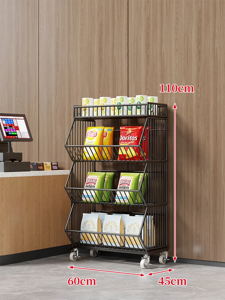 Drei-Stufiger Mobiler Drahtkorb-Organizer-Wagen