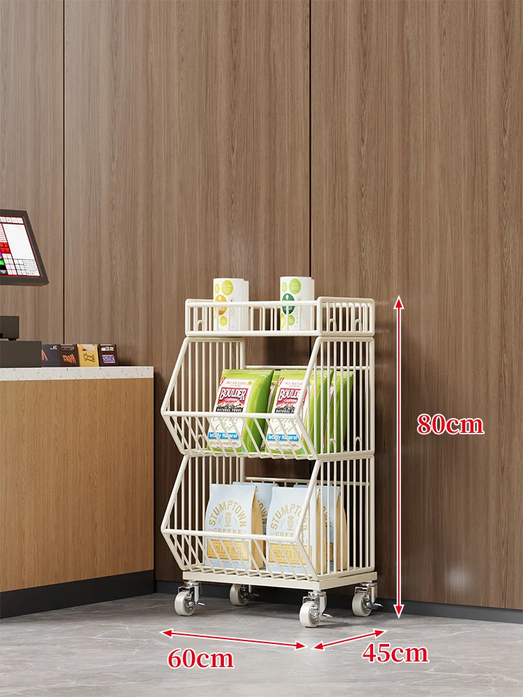 Drei-Stufiger Mobiler Drahtkorb-Organizer-Wagen